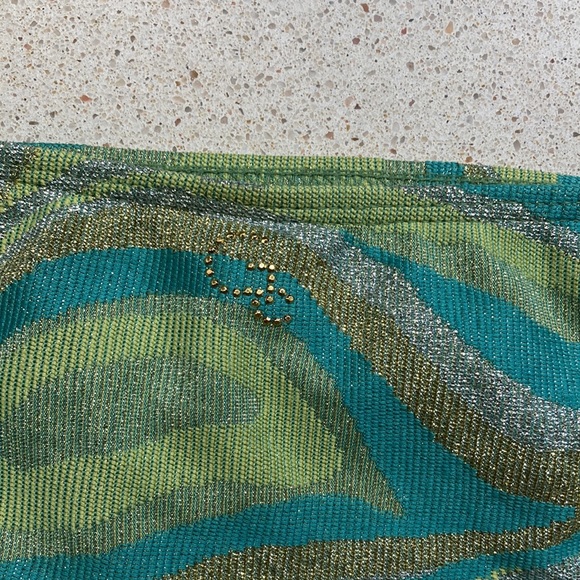 Guess Gold, Silver, & Green Bikini Bottoms, size small - Picture 9 of 12